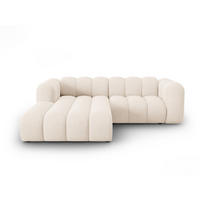 ECKSOFA modular links Lupine aus Chenille-Stoff leichtes beige 3 Sitzplätze - Creme, Textil (177/230cm) - Micadoni