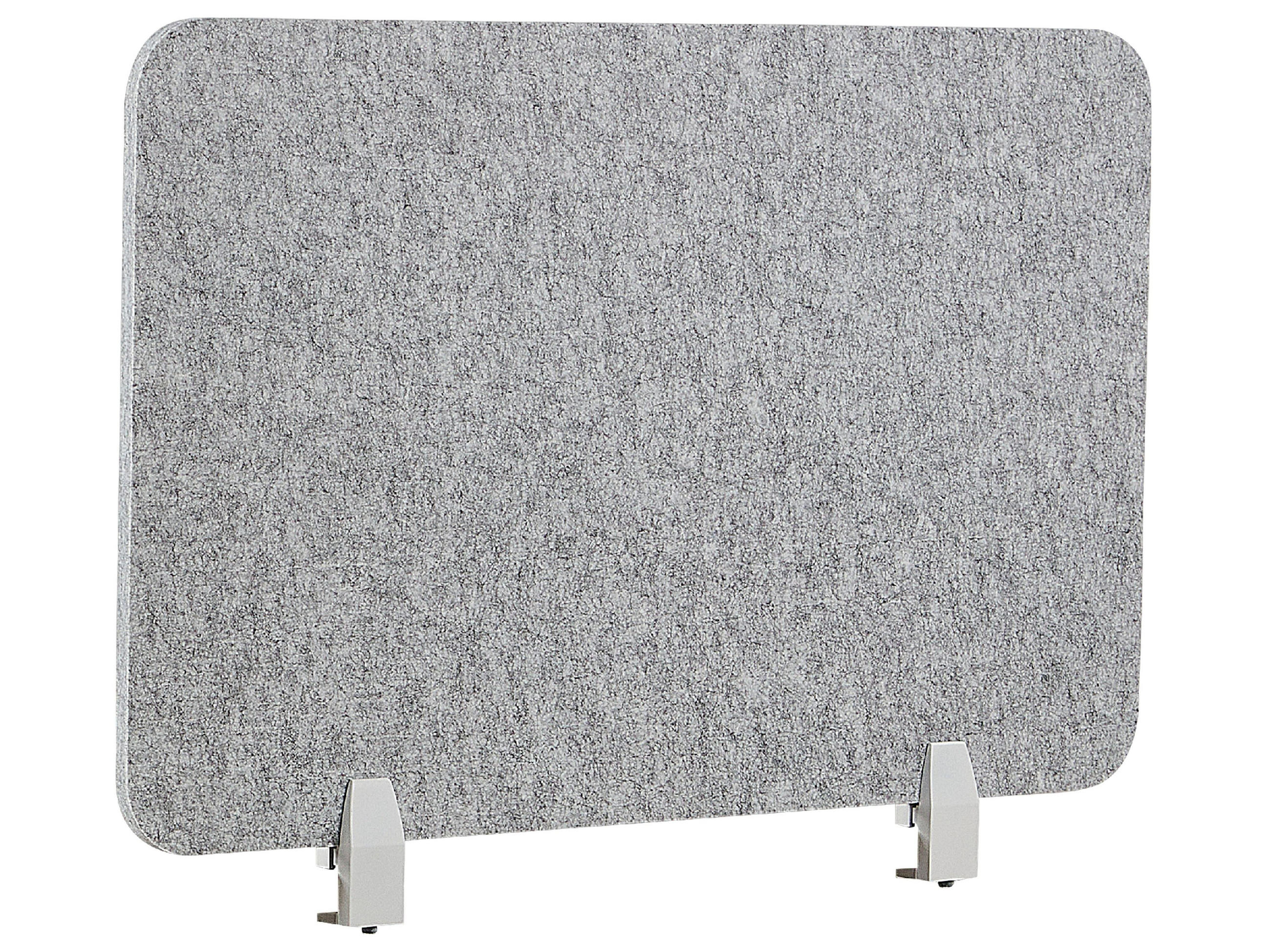 SCHREIBTISCHTRENNWAND 80 x 50 cm Hellgrau Split - Grau, Textil (80/50/1cm) - Beliani