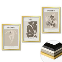 WANDBILDER 3er Set - 20x30 cm Goldrahmen - Matisses Pflanzenfiguren - Goldfarben, Kunststoff (20/30cm) - ArtPrintCave