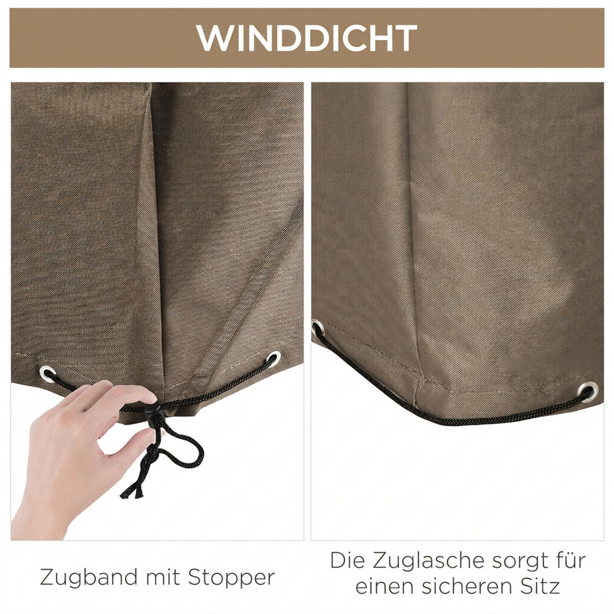 KRYT na zahradní nábytek z oxfordské tkaniny, béžový - béžová, textil (205/90/275cm) - Outsunny