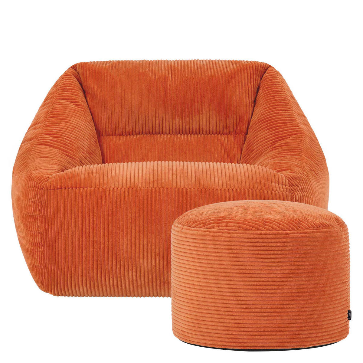 SITZSACK Sessel Natalia + Sitzpouf - Terracotta, Textil (97/73/84cm) - icon