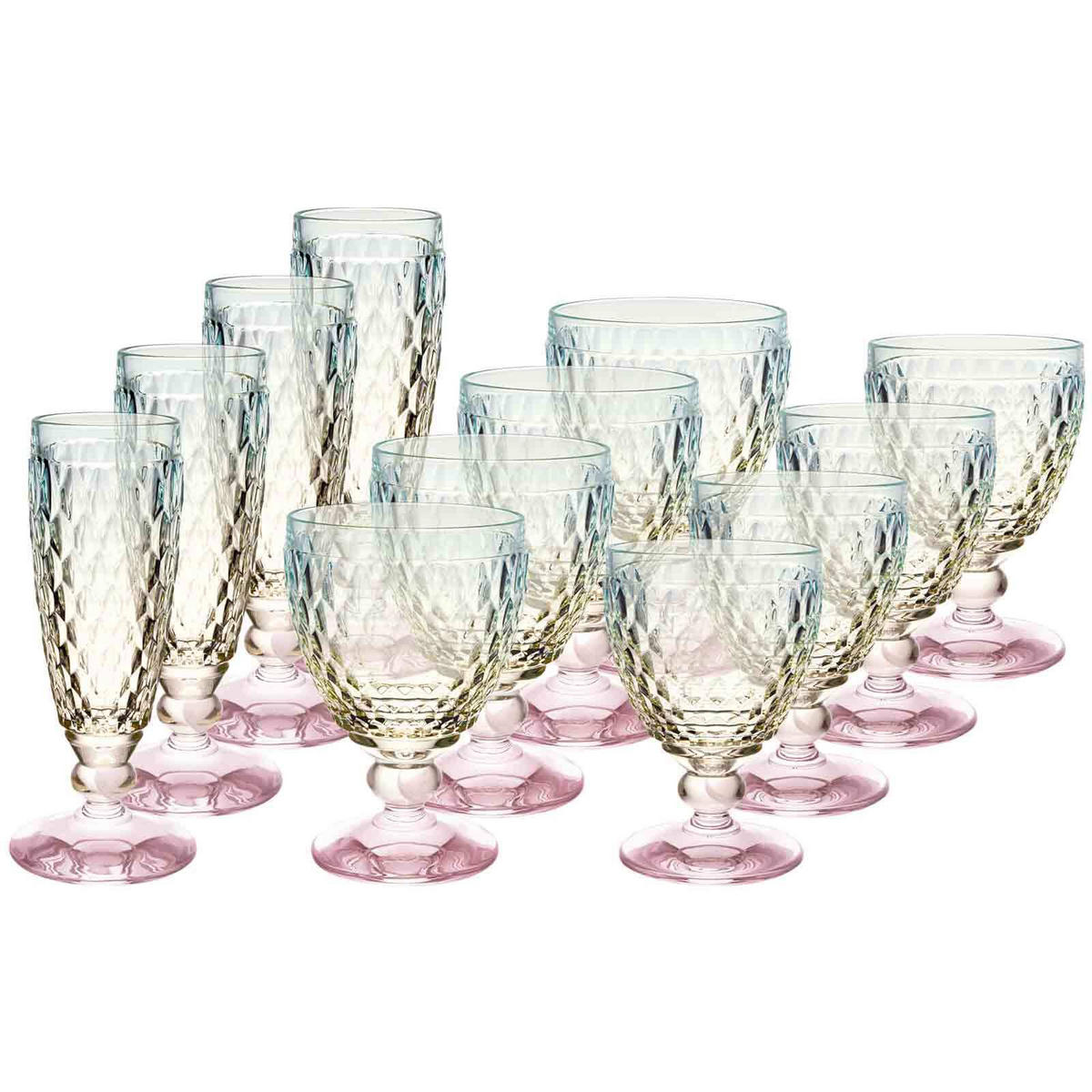 WEIN- UND SEKTGLÄSER-SET Boston Pearl bunt 12er Set - Multicolor, Glas - Villeroy & Boch