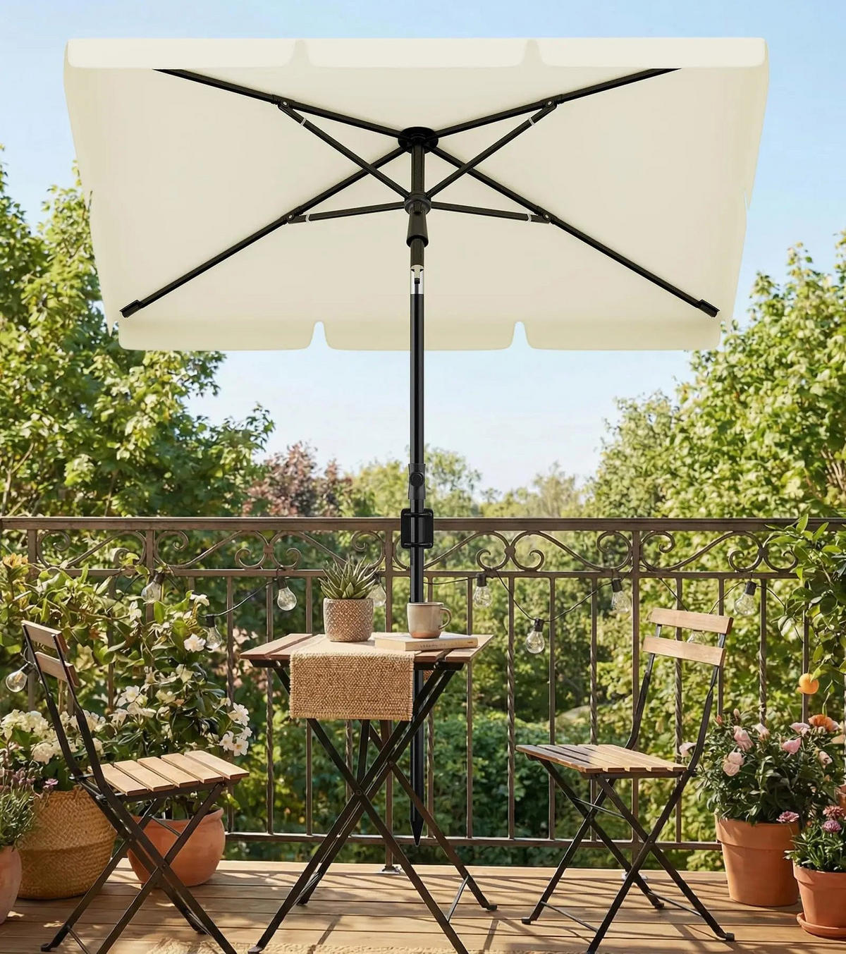 SONNENSCHIRM 200 x 125 cm - Beige, Metall (125/200cm) - CLTYQ