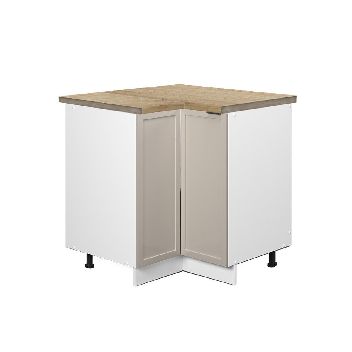 ECKUNTERSCHRANK Fame-Line GrauBeige 80.5 cm, AP Eiche - Weiß/Grau, Holzwerkstoff (80.5/82/60cm) - Vicco