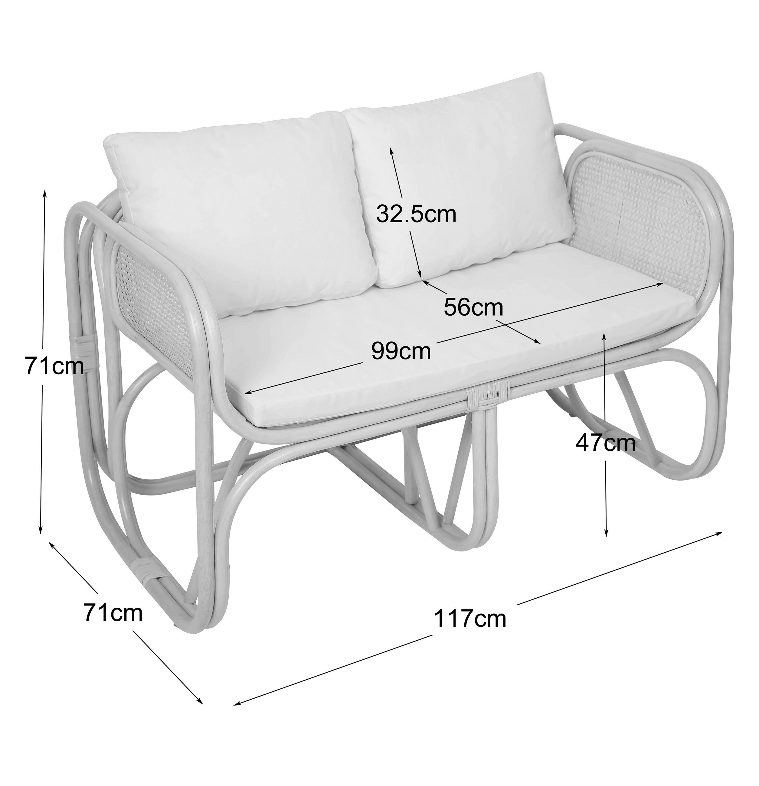 Thumbnail - Nordlys Sofa, Beige, Holz, 117x71x73 cm, Wohnzimmer, Sofas & Couches, Sofas