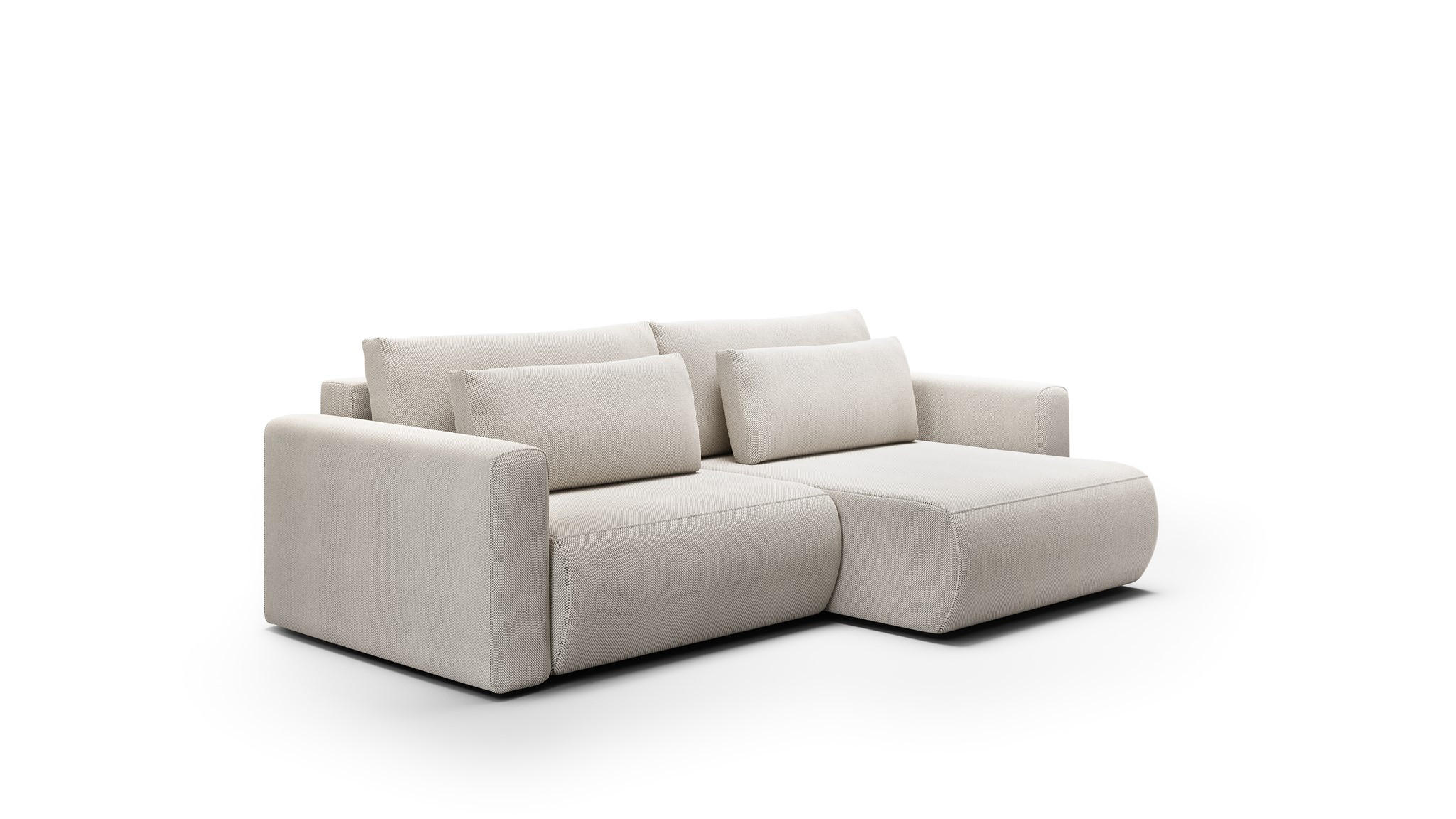 ECKSOFA Chaira Mit Schlaffunktion - Hellgrau, Holzwerkstoff/Textil (240/149cm) - Fun Möbel