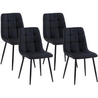 ESSZIMMERSTÜHLE Antibes 4er Set 84x45x55 cm schwarz - Schwarz, Textil (45/84/55cm) - furnicato