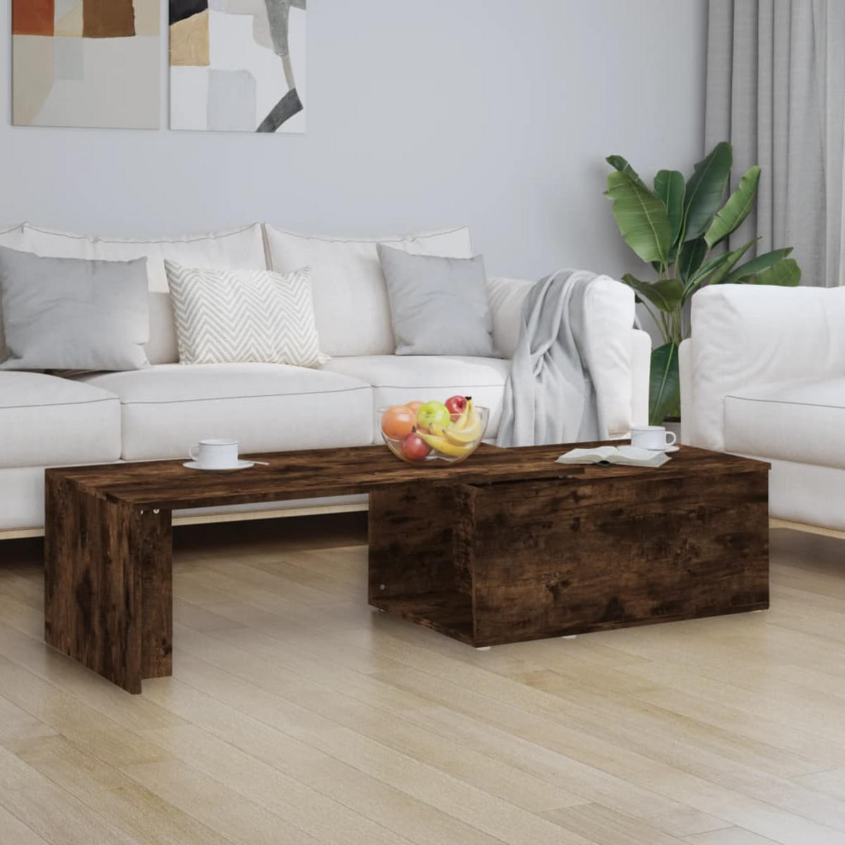 COUCHTISCH Räuchereiche 150x50x35 cm Holzwerkstoff - Mooreichefarben, Holzwerkstoff (50/150/35cm) - furnicato
