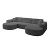 WOHNLANDSCHAFT MARI-U1 - 295x163x73,5 cm Grau Bouclé - Schwarz/Grau, Holzwerkstoff/Kunststoff (295/73.5/163cm) - ALTDECOR