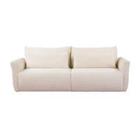 BETTSOFA ILANO Creme Kordstoff mit Schlaffunktion - Creme, Textil (108/92/240cm) - MASSENO