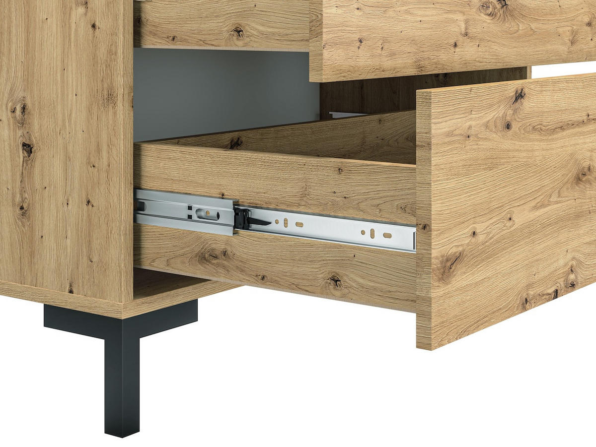 KOMMODE Nevio Artisan Eiche 92 / 41 / 83cm - Braun, Holz/Holzwerkstoff (92/83/41cm) - Feldmann-Wohnen