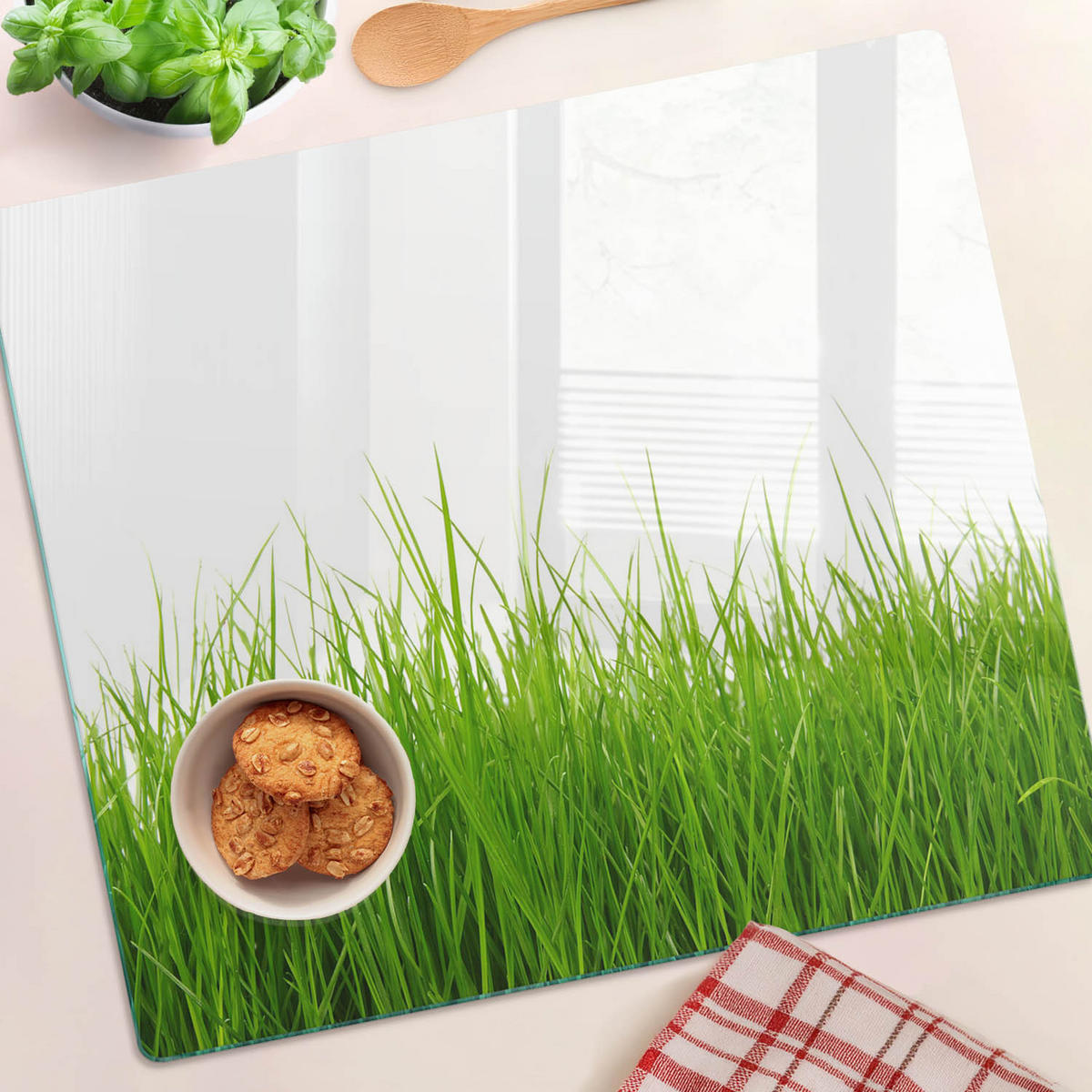GLASPLATTE 60x52 cm Gras - Grün, Glas (60/0.4/52cm) - TULUP