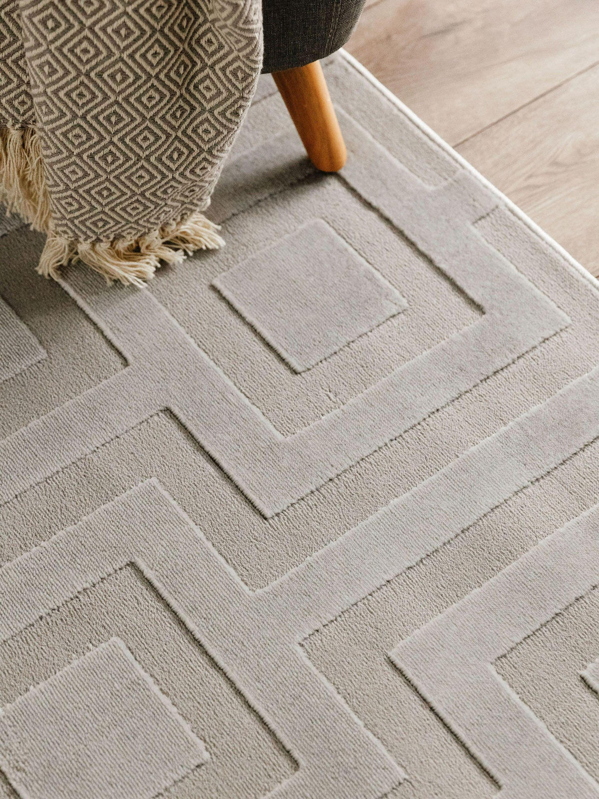 TEPPICH Claire Grau 120x170 cm - Grau, Kunststoff (120/170cm) - benuta
