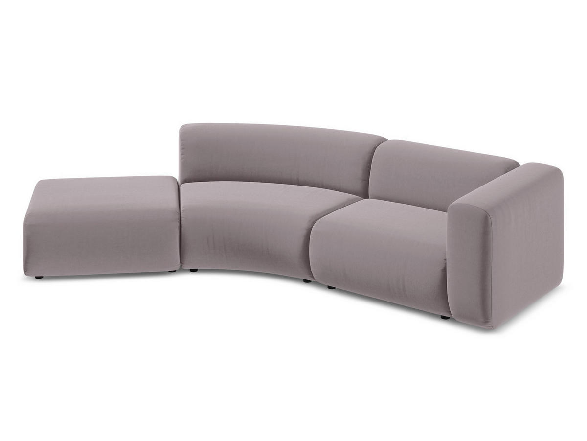 4-SITZER-SOFA Samt Stoff Violett - Lila/Flieder, Kunststoff/Textil (335/70/166cm) - Makamii