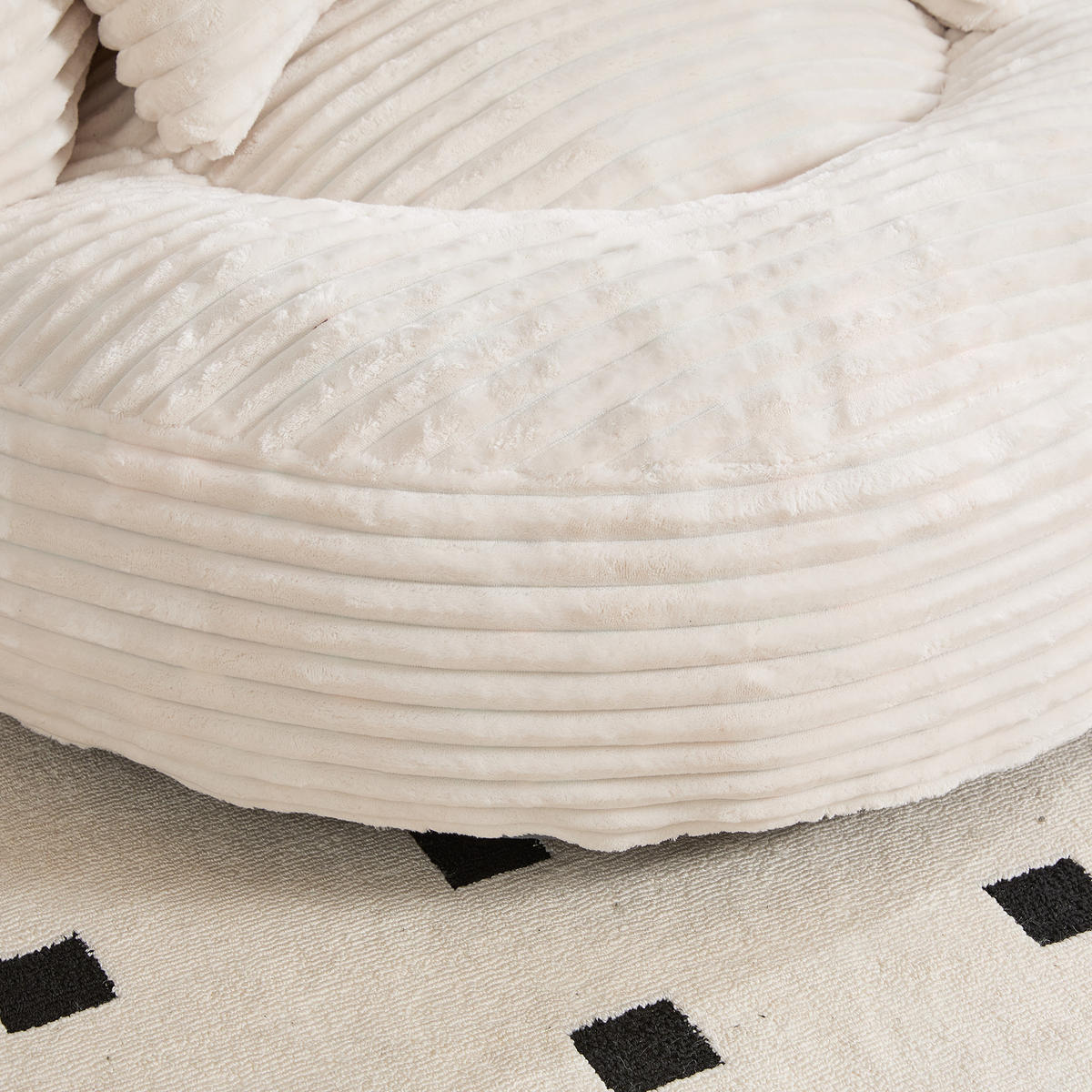 SITZSACK Cord Beige mit 3 Kissen - Beige, Textil (108/52/108cm) - WISHDOR