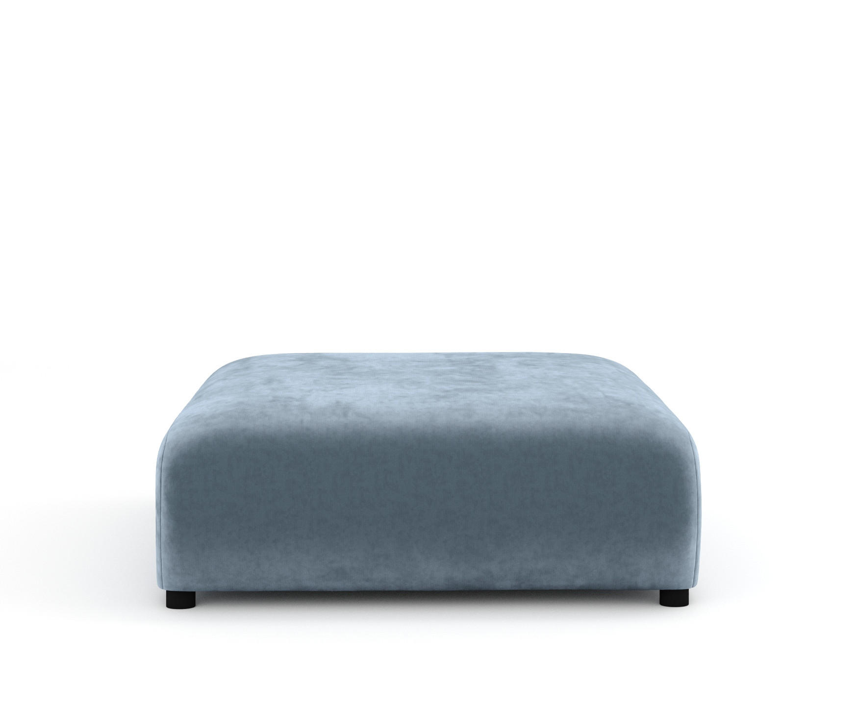 POUF L Zanzibar Blau Grau Samtstoff - Blaugrau/Schwarz, Holz/Holzwerkstoff (110/37/110cm) - Maison de Reve