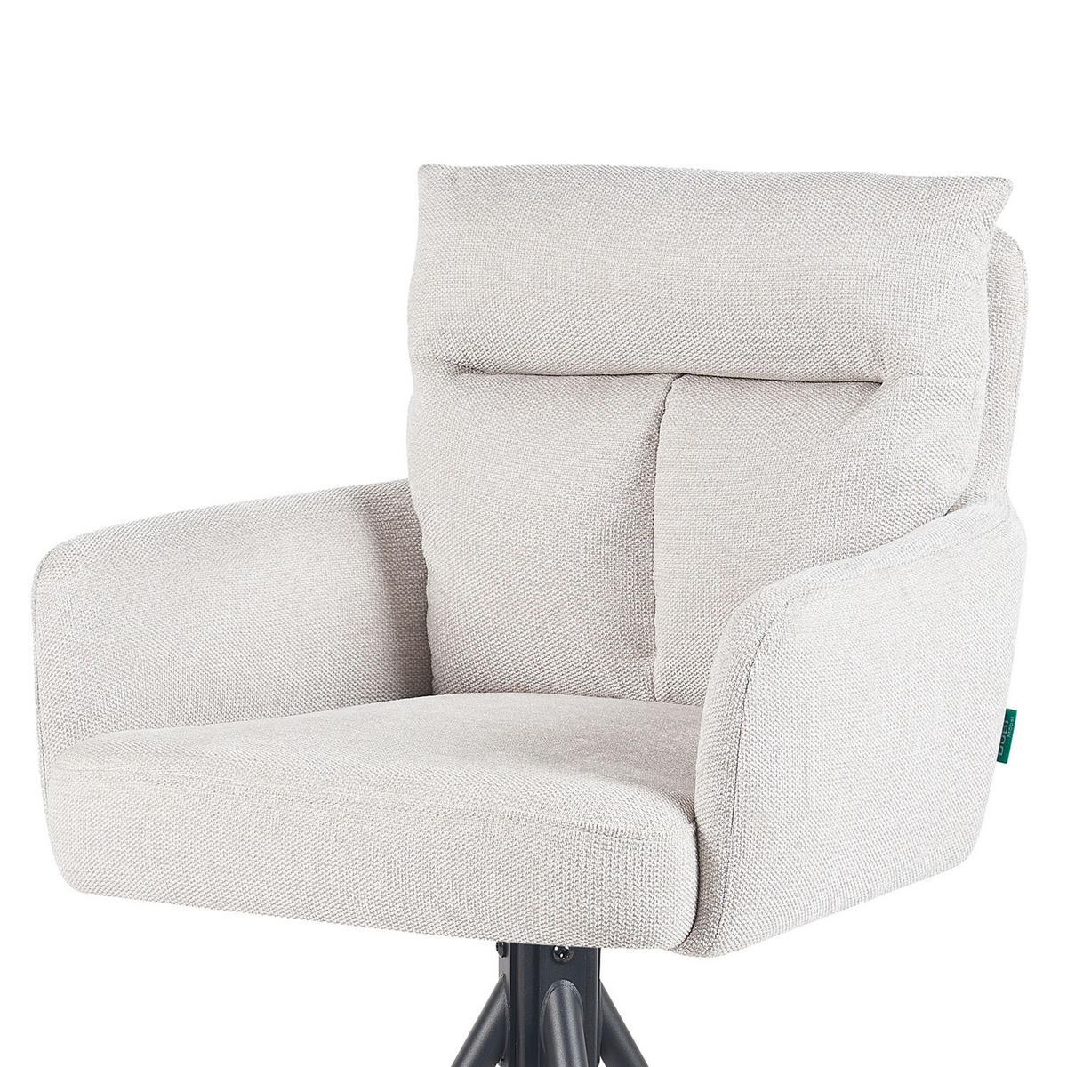 BARHOCKER Lio - Creme/Schwarz, Textil/Metall (54/103/57cm) - DUBI Möbel