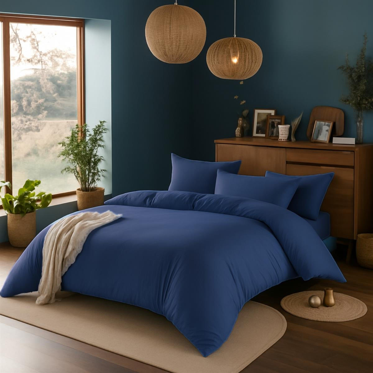 BETTWÄSCHE 135x200 Interlock Jersey Bettbezug einfarbig Baumwolle Blau Uni - Made in Germany - Blaugrau, Textil (135/200cm) - Carpe Sonno