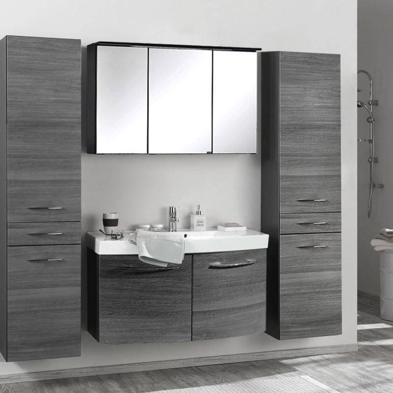 BADMÖBEL-SET 4-TLG. Florido-03 - Grau, Holzwerkstoff (210/200/47cm) - Lomado