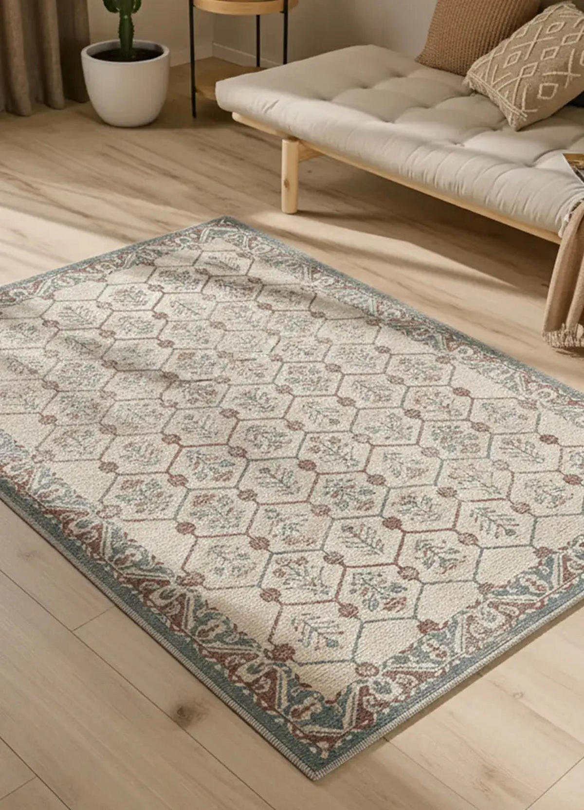IN- & OUTDOOR-TEPPICH Blau / Kupfer Lua 200/290 cm - Blau/Kupferfarben, Textil (200/290cm) - Atticgo