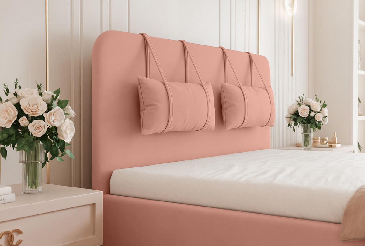 POLSTERBETT Rexal 120x200 cm, Altrosa - Pink, Textil (200/120cm) - Fedve