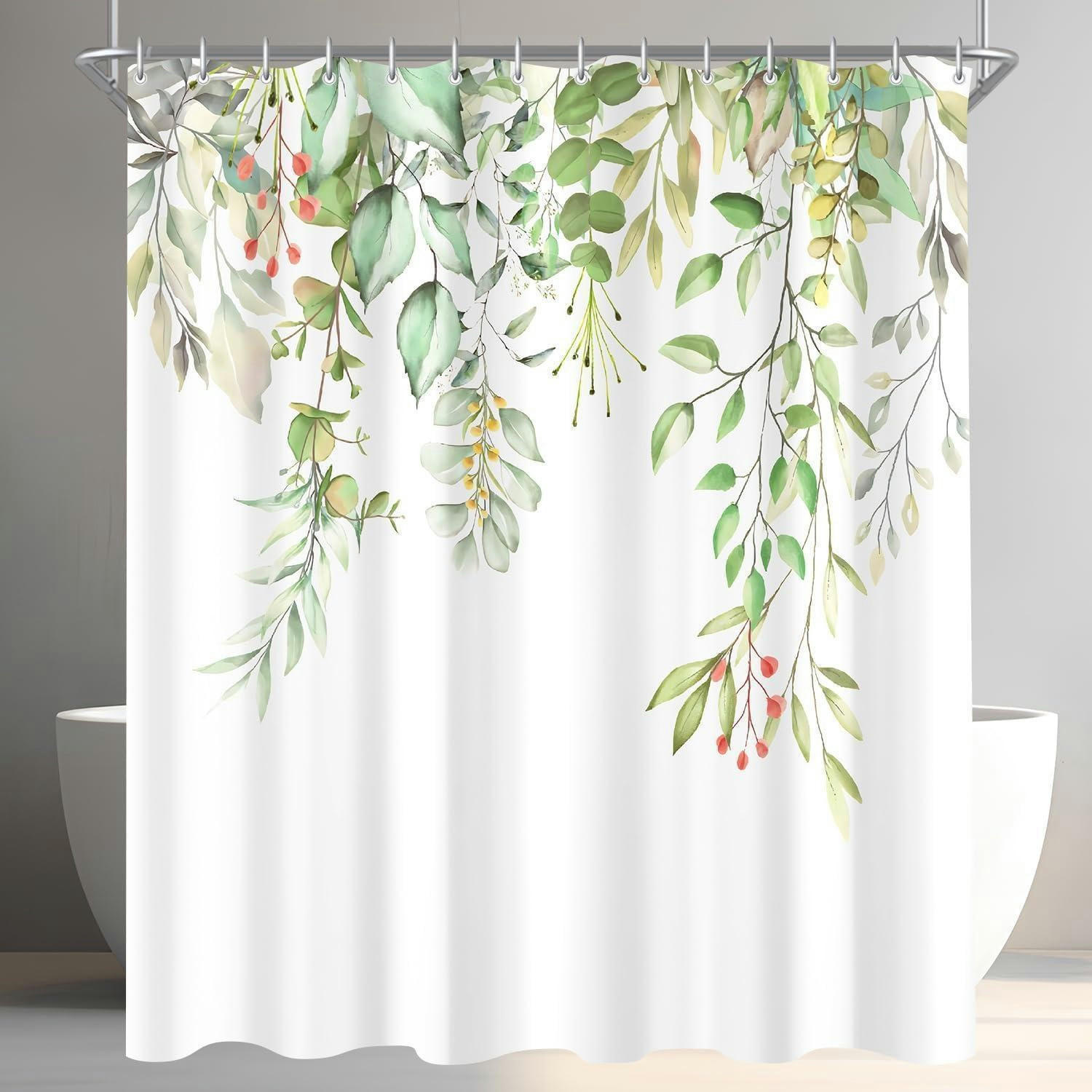 DUSCHVORHANG Klare Blätter 180 x 200 cm - Multicolor, Textil (180/200cm)