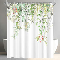 DUSCHVORHANG Klare Blätter 180 x 200 cm - Multicolor, Textil (180/200cm)