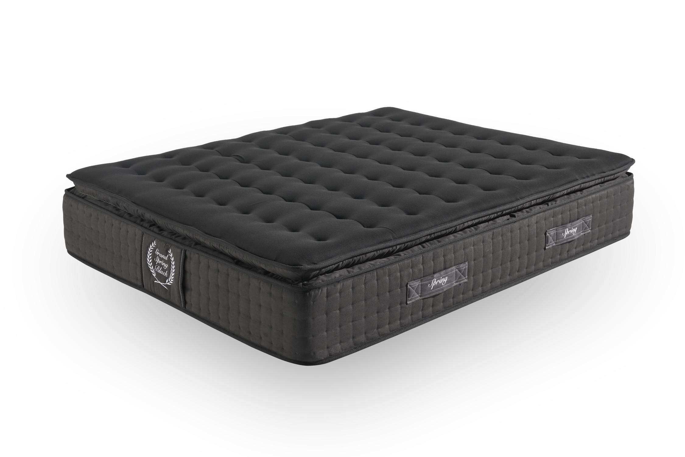 MATRATZE Grand Spring Black - 140X200 cm- Härtegrad H3/H4 - Schwarz, Textil (140/200cm) - Moonia