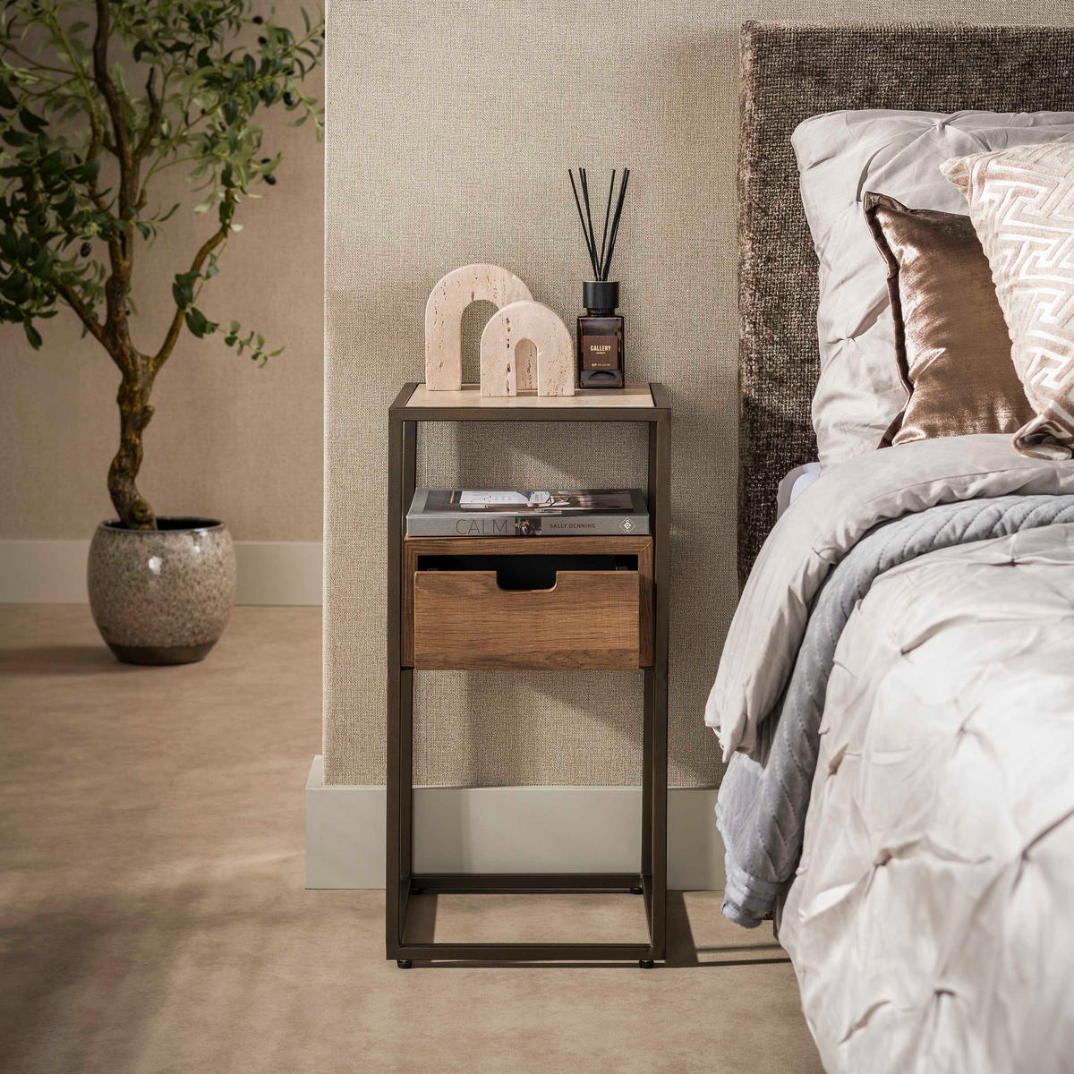 NACHTTISCH XS Braun 36/64/32 cm - Braun, Keramik (64/32/36cm) - Hoyz Collection