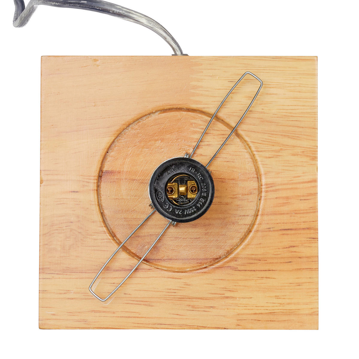 TISCHLAMPE - Weiß, Glas/Holz (12/12/15cm) - Relaxdays