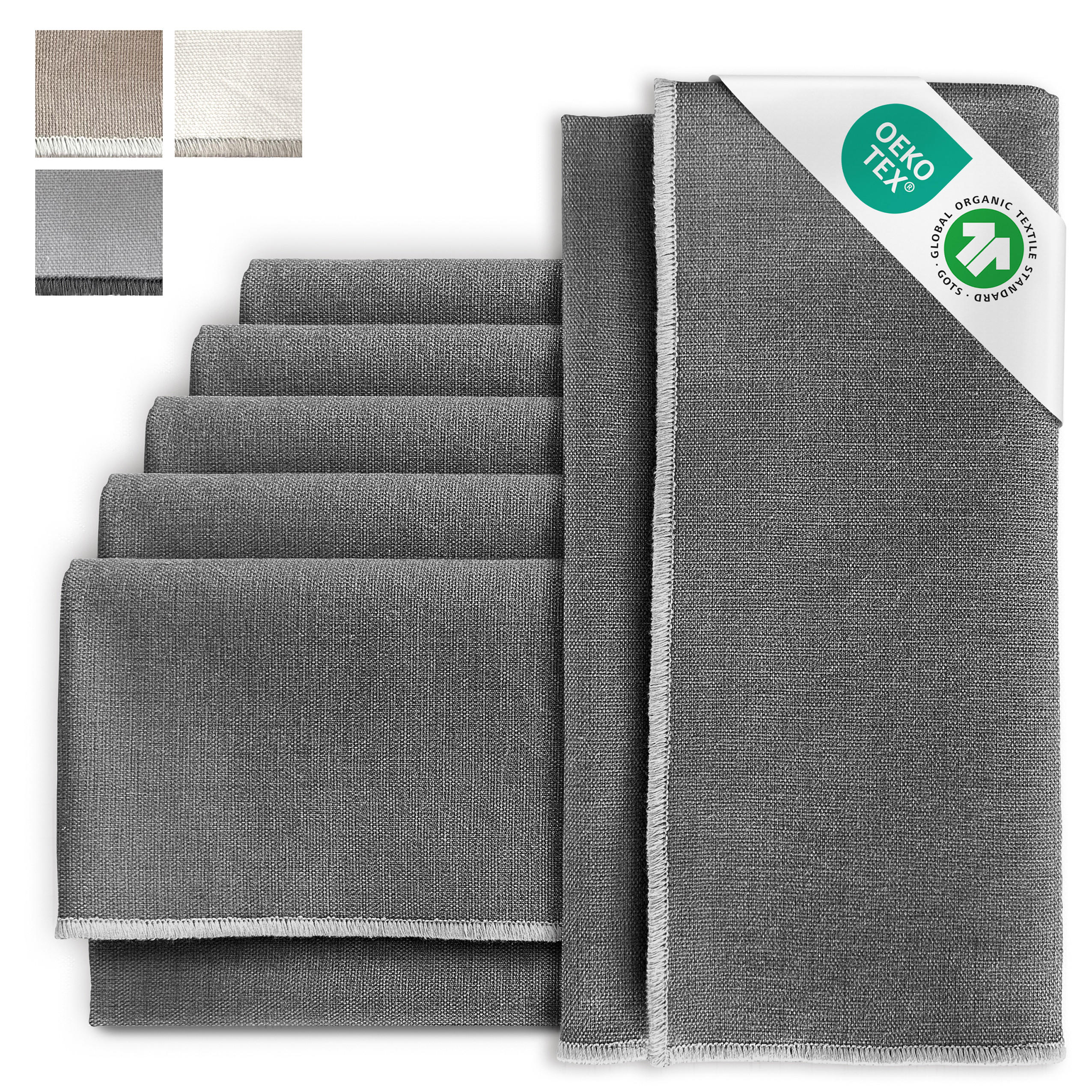 SERVIETTEN aus Halbleinen - Dunkelgrau, Textil (45/45cm) - Miqio Design