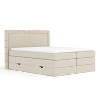 BOXSPRINGBETT Rosabel Beige 140/200 cm mit Matratze und Topper - Beige/Schwarz, Holz/Holzwerkstoff (140/200cm) - Maison de Reve