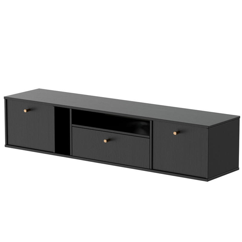 Idohome Tv-Lowboard Schwarz 180x48.5x40.5 cm