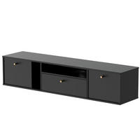 TV-LOWBOARD FLOW 180 cm, Schwarz - Schwarz, Holzwerkstoff/Metall (180/48.5/40.5cm) - Idohome
