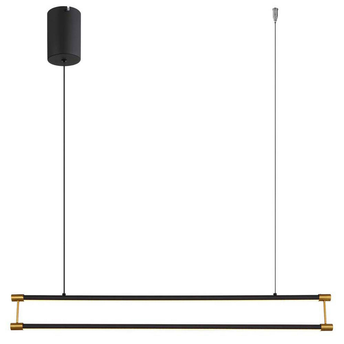 HÄNGELEUCHTE Aluminium schwarz-gold, LED - Schwarz, Metall (84/9/150cm) - Globo Lighting