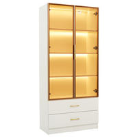 VITRINENSCHRANK in Weiß 74/34.5/170 cm - Weiß, Glas/Holzwerkstoff (34.5/170/70cm) - Urban Meuble