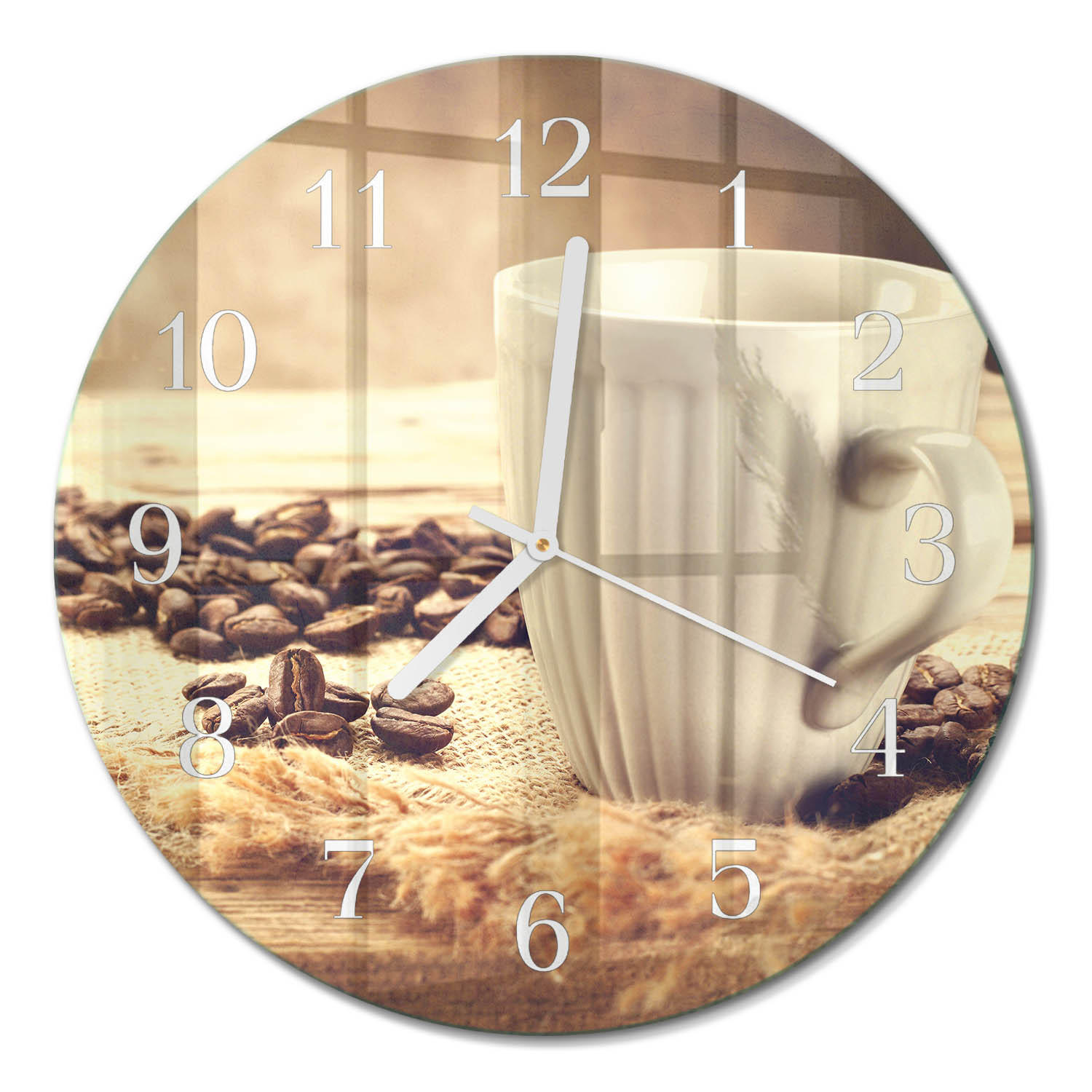 WANDUHR fi30 cm - Kaffee - Braun, Glas (30/30/0.4cm) - TULUP