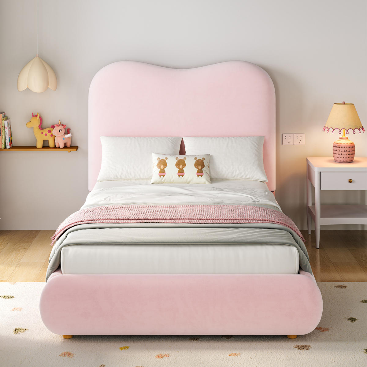 POLSTERBETT 90/200 cm aus Samt mit Lattenrost und hydraulischem Stauraum Pink - Rosa, Textil (90/200cm) - Modenvie