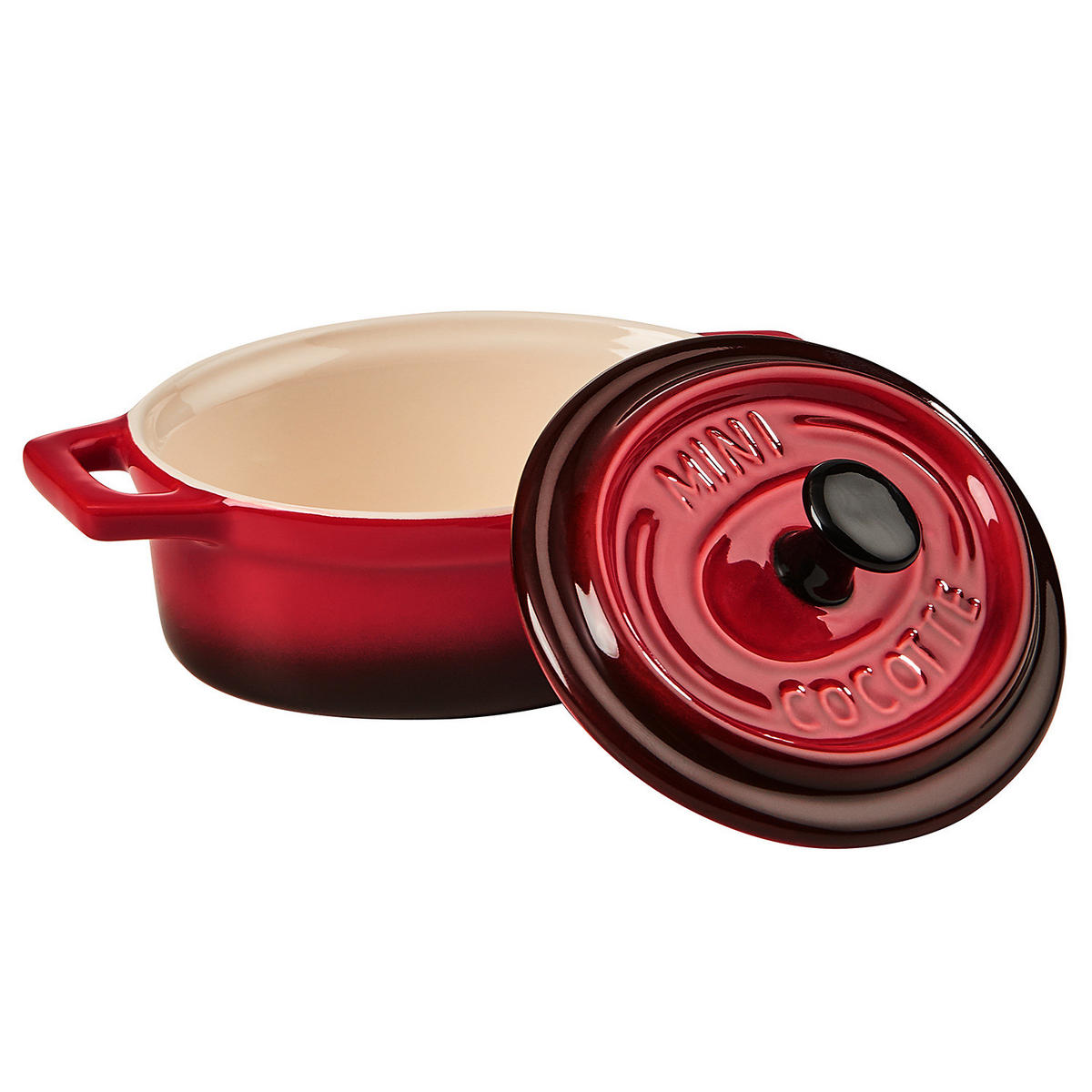 MINI-AUFLAUFFORM (4er Set) C'est Si Bon - Rot, Stein (14/9/7cm) - Butlers