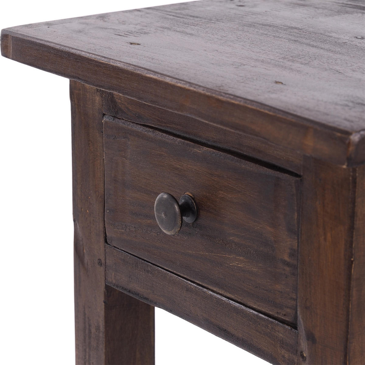 TELEFONTISCH DRAWER 65 Mahagoni Recyclingholz, mit Schublade 03 dunkelbraun - Dunkelbraun, Holz (31/31/65cm) - DESIGN DELIGHTS