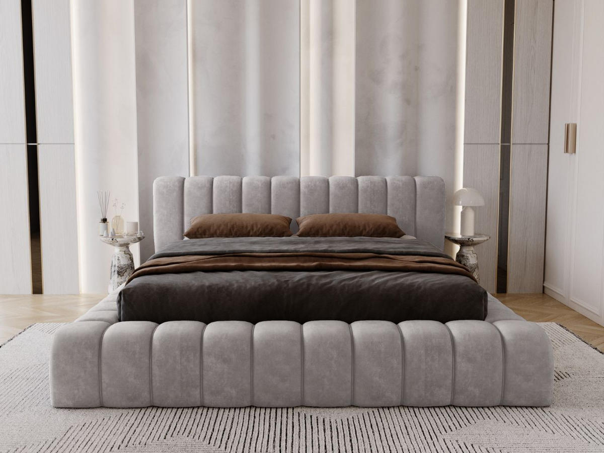 POLSTERBETT Italia 160x200 Grau - Grau, Textil (160/200cm) - Graingold