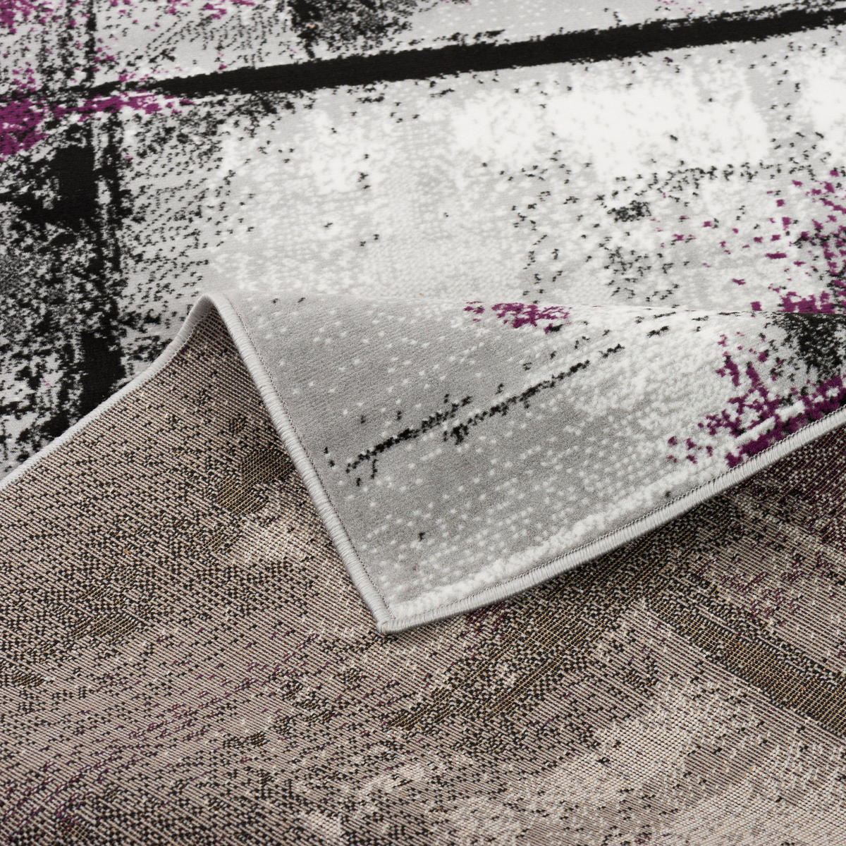 MODERN DESIGNER VELOURS TEPPICH SAMBA - Violett, Textil (120/170cm) - Pergamon