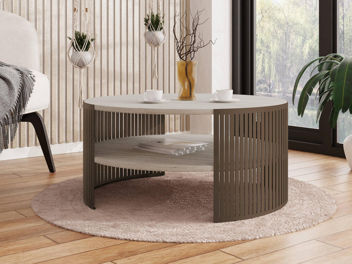 COUCHTISCH Fikoli Braun - Taupe/Braun, Holzwerkstoff/Metall (75/75/40cm) - MIRJAN24