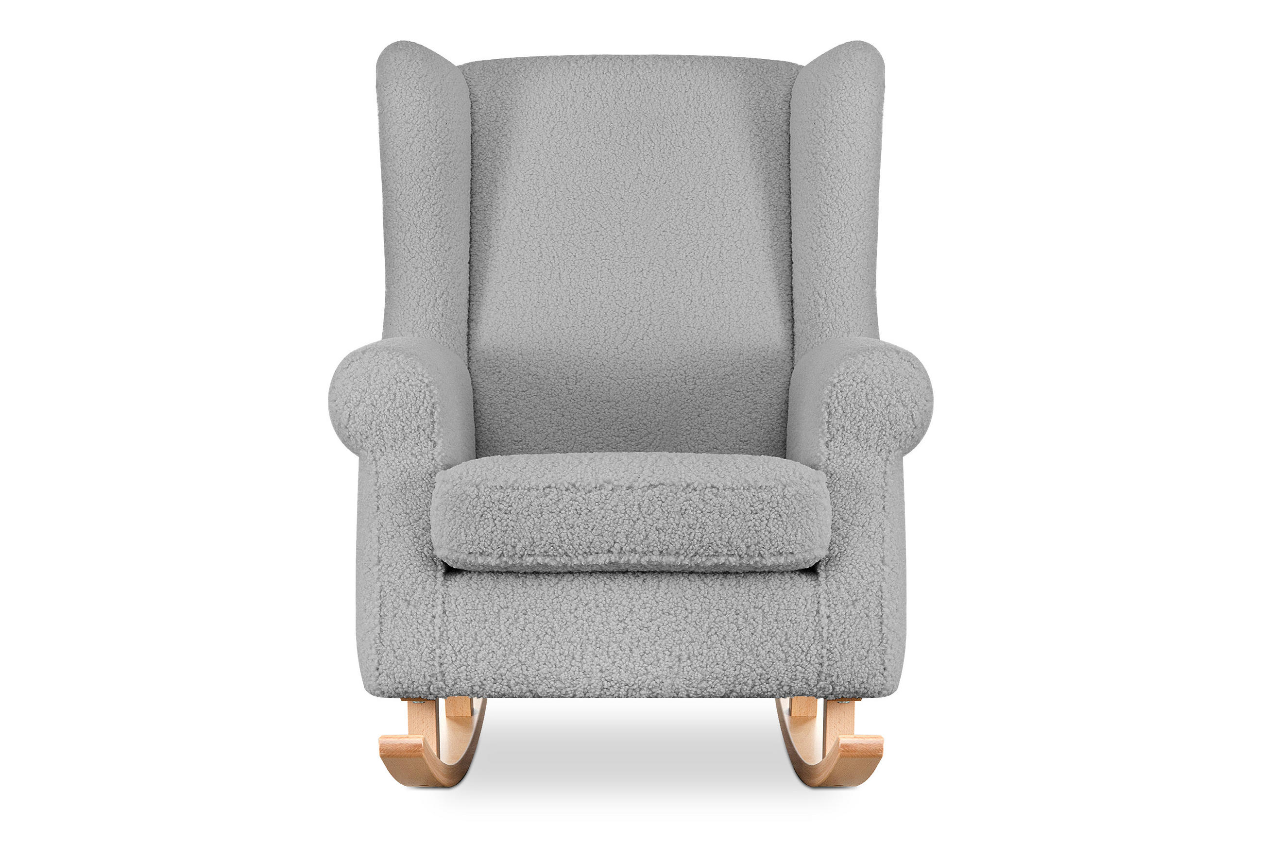 SCHAUKELSESSEL TULES mit Tasche für kleine Gegenstände, grau - Eichefarben/Grau, Eichenholz/Holzwerkstoff (80/105/105cm) - KONSIMO®