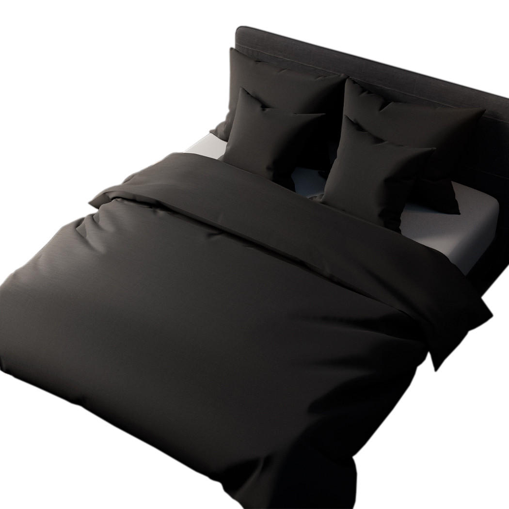 BETTWÄSCHE Set 5-tlg. Baumwollsatin - Schwarz, Textil (160/200cm) - Mr Mattress
