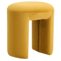 POUF Samt Gelb - Gelb, Textil (40/45/35cm) - Nordlys