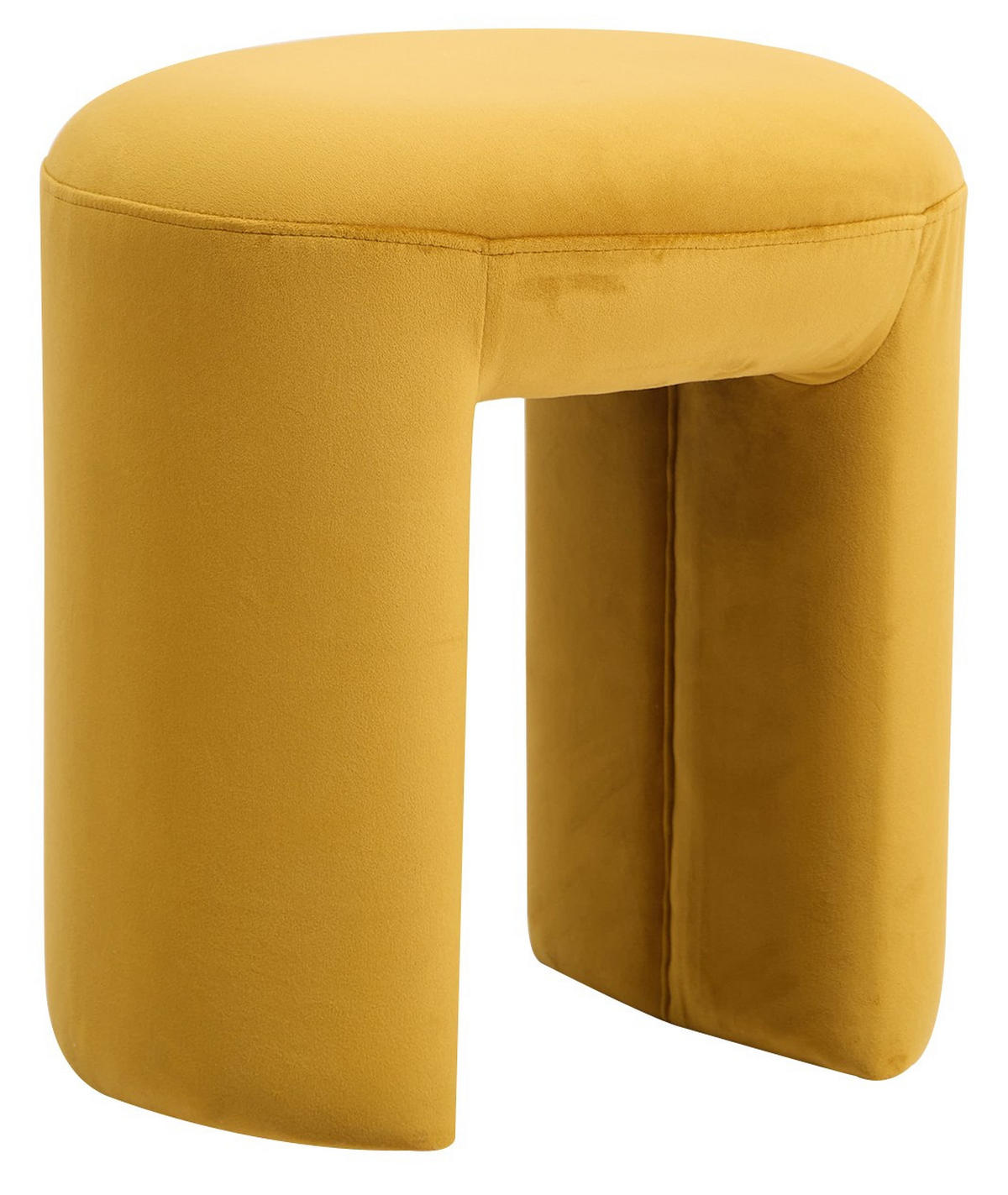 POUF Samt Gelb - Gelb, Textil (40/45/35cm) - Nordlys