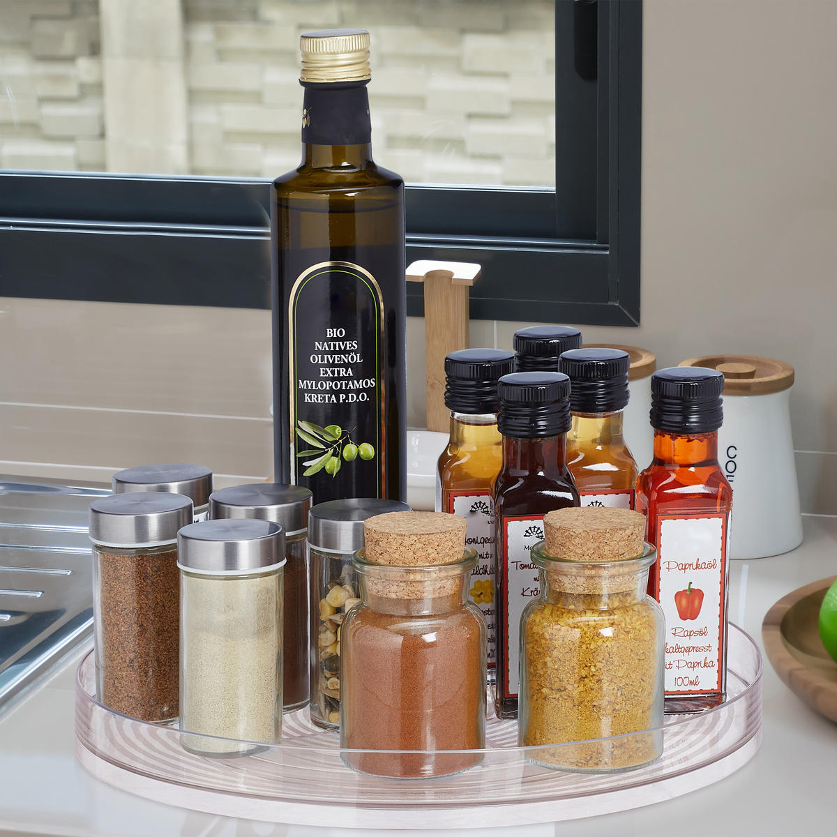 DREHTELLER - Transparent, Kunststoff (30/4/30cm) - Relaxdays