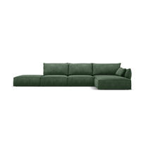 ECKSOFA rechts Kaelle aus Chenille-Stoff flaschengrün 5 Sitzplätze - Dunkelgrün, Textil (171/364cm) - Micadoni