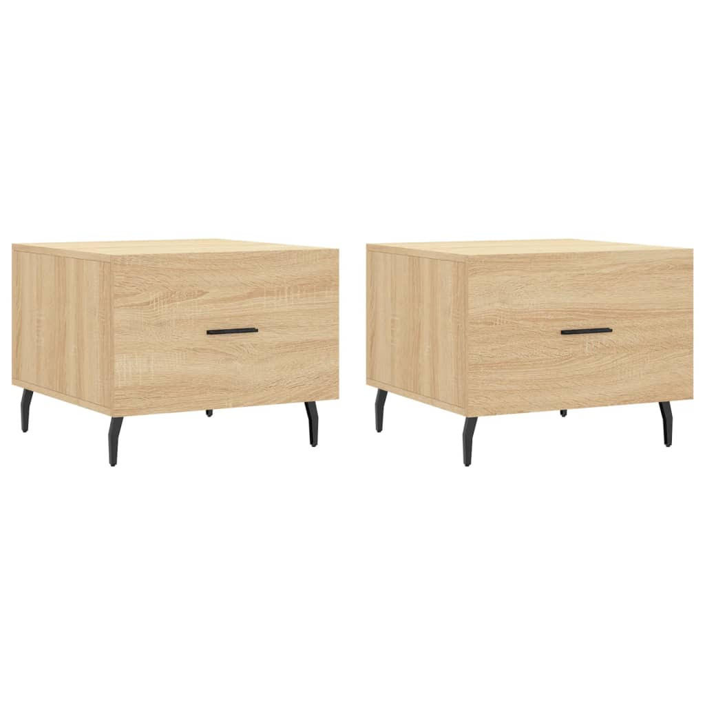 COUCHTISCHE 2 Stk. Sonoma-Eiche 50x50x40 cm Holzwerkstoff - Braun, Holzwerkstoff (50/50/40cm) - furnicato